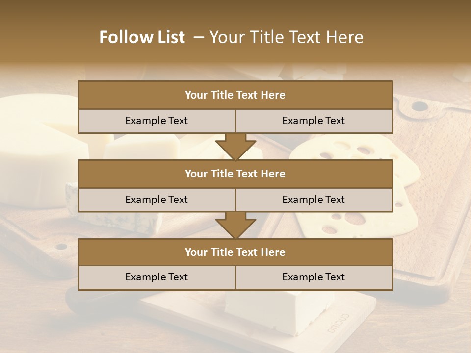Dairy Prodcts Wood Tray PowerPoint Template