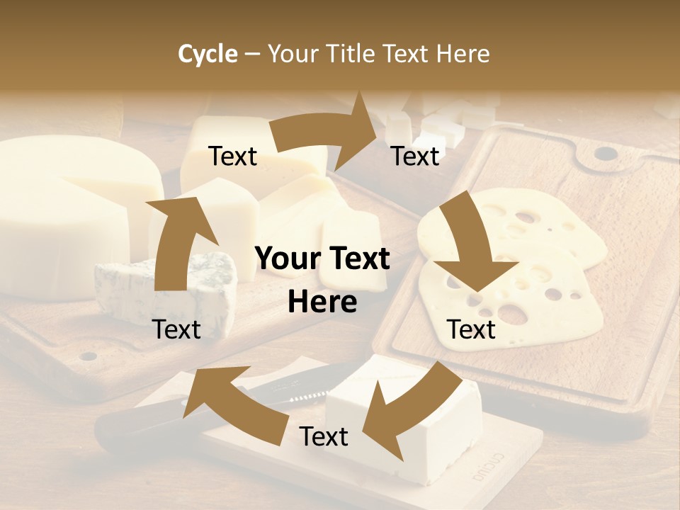 Dairy Prodcts Wood Tray PowerPoint Template