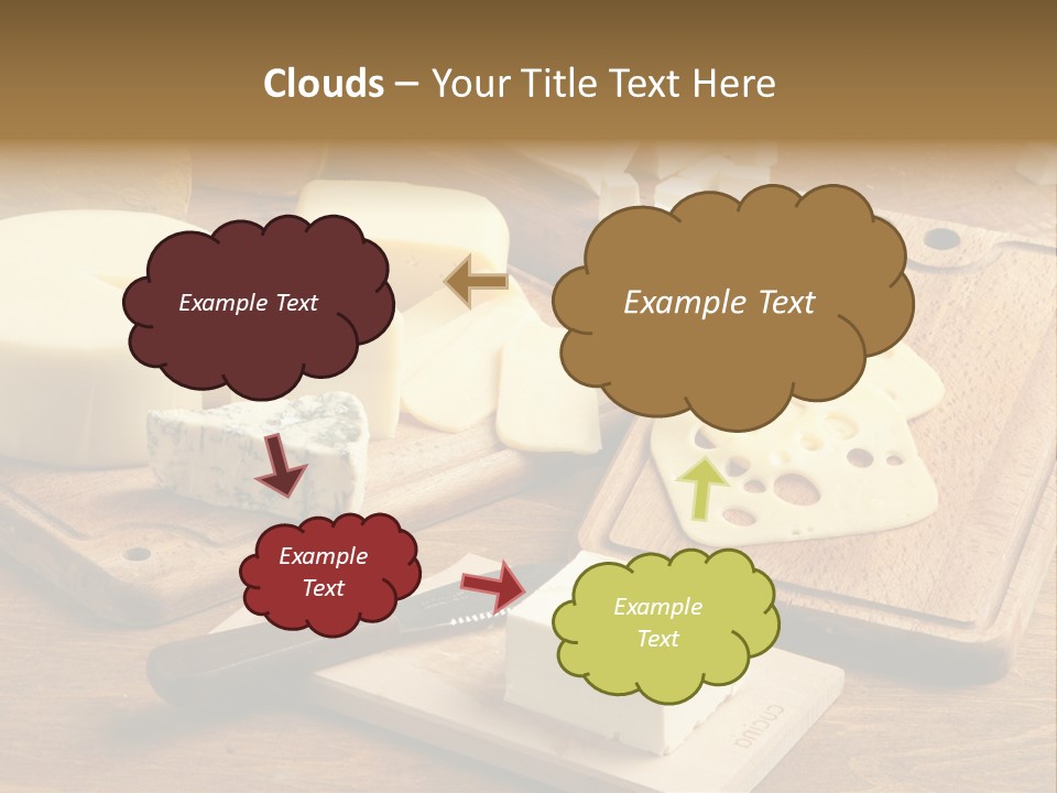 Dairy Prodcts Wood Tray PowerPoint Template