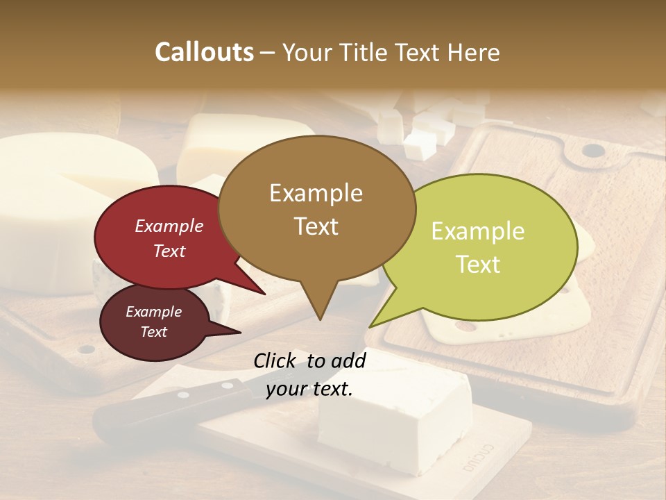 Dairy Prodcts Wood Tray PowerPoint Template