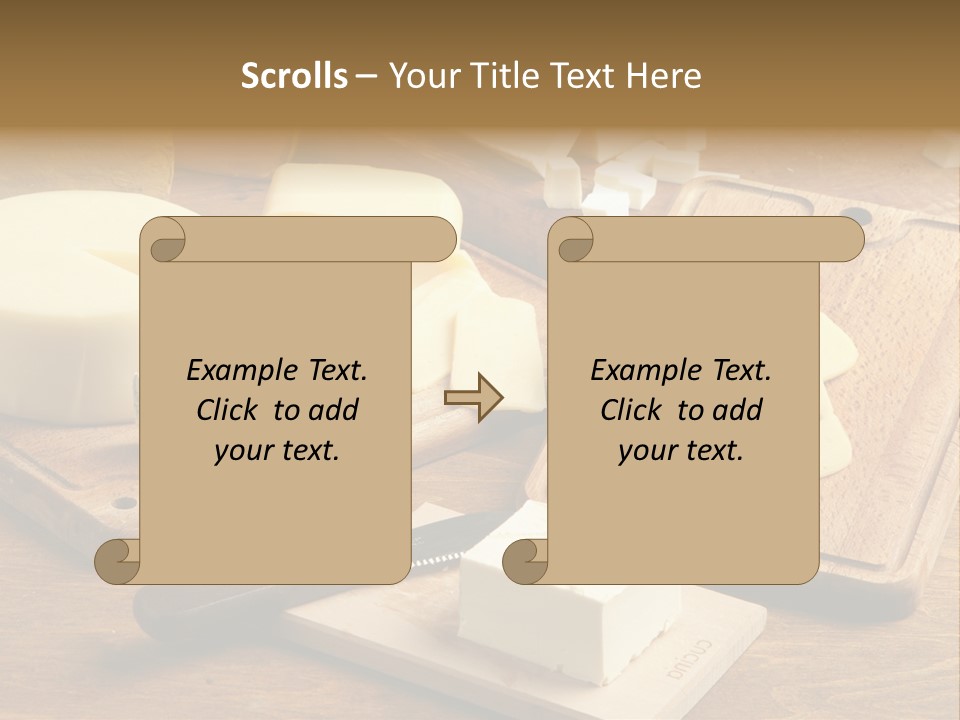 Dairy Prodcts Wood Tray PowerPoint Template