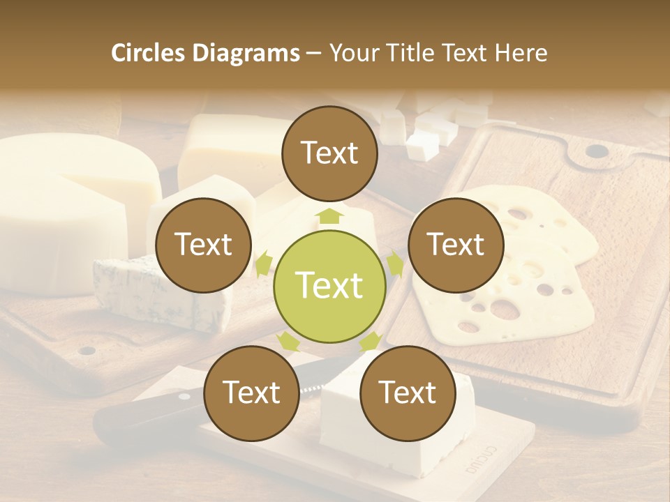 Dairy Prodcts Wood Tray PowerPoint Template