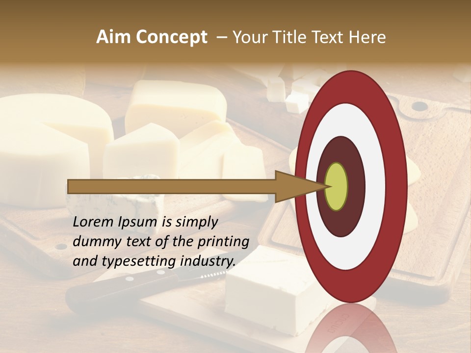 Dairy Prodcts Wood Tray PowerPoint Template