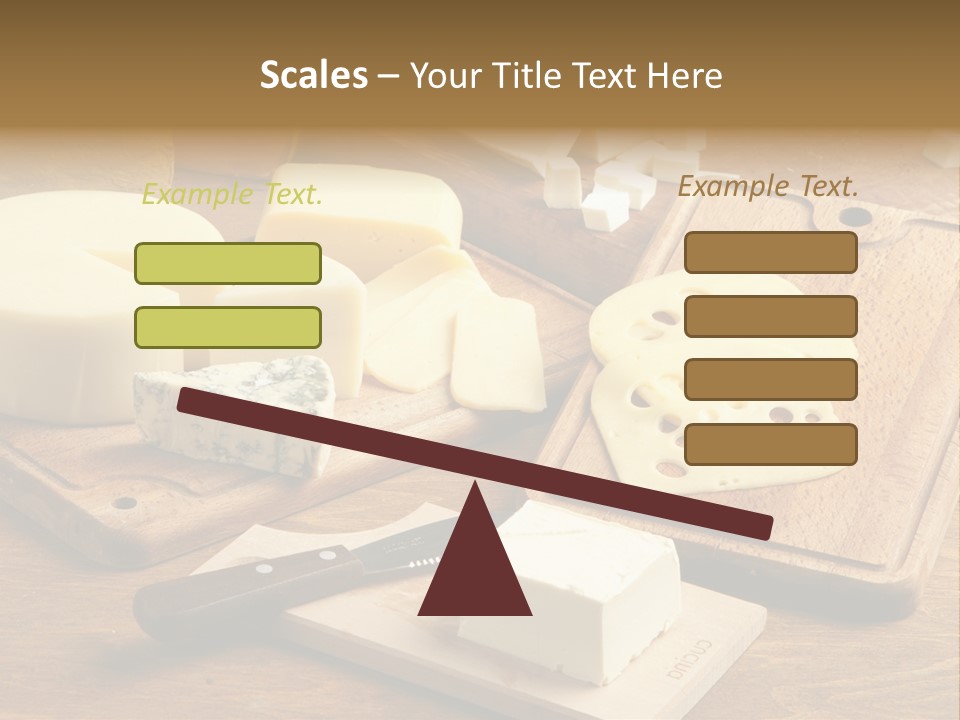 Dairy Prodcts Wood Tray PowerPoint Template