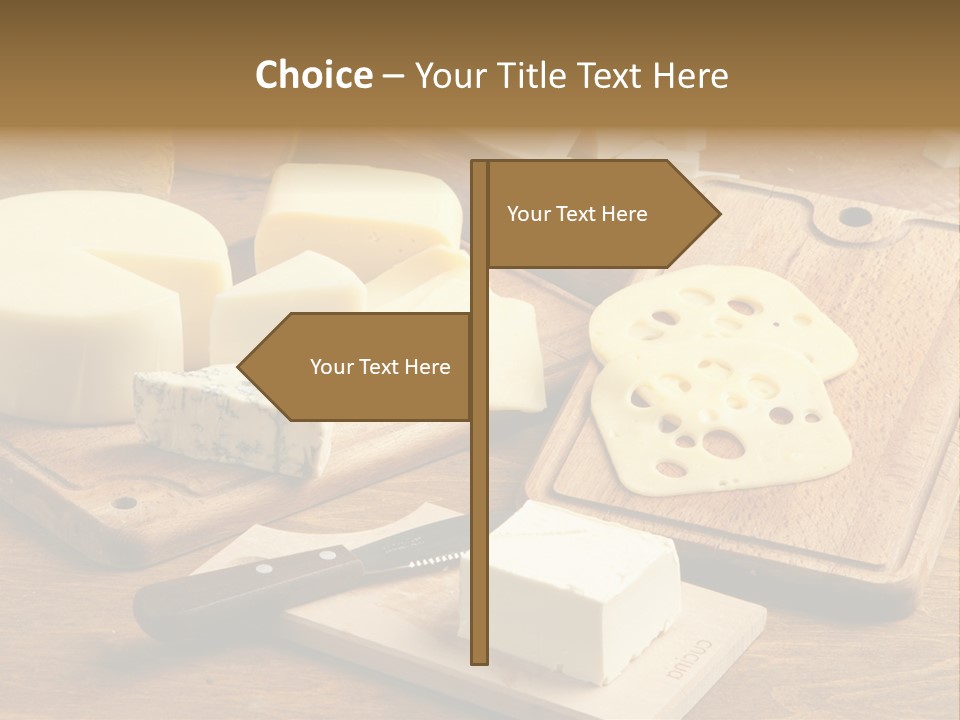 Dairy Prodcts Wood Tray PowerPoint Template