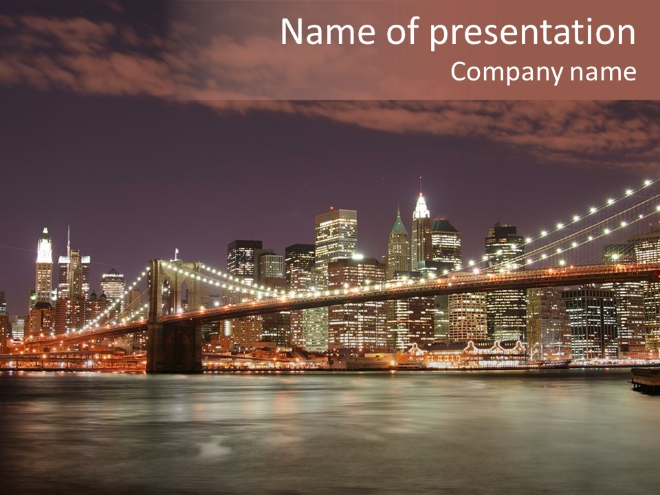 Waterfront Twilight Water PowerPoint Template