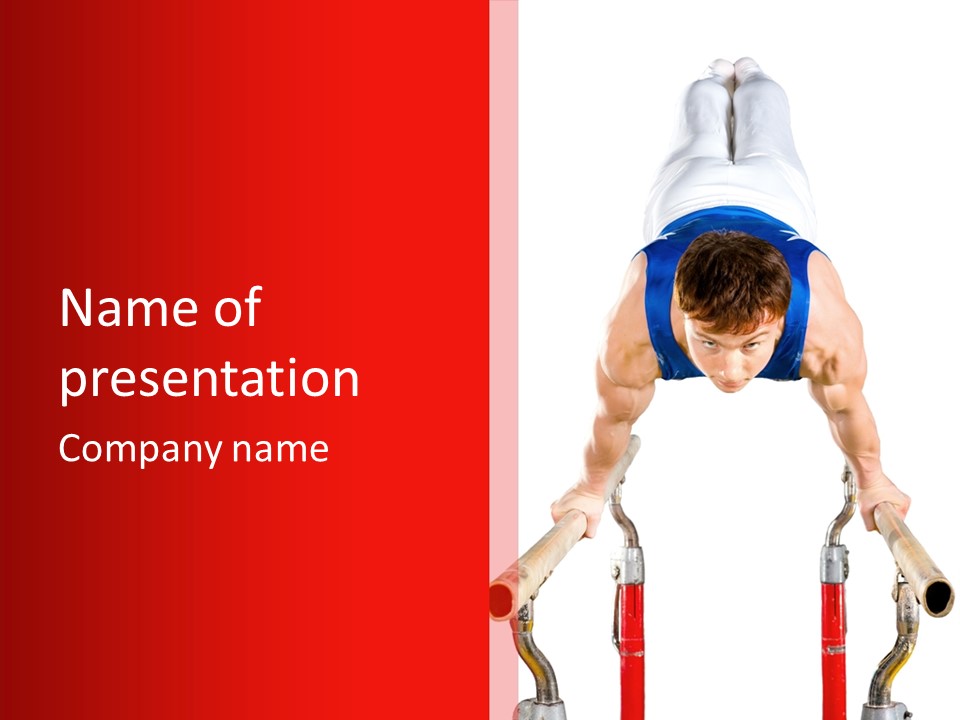 Vertical Person Gymnast PowerPoint Template