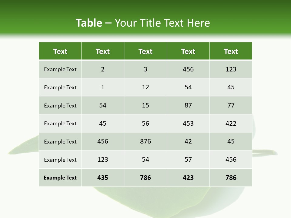 Feuilles Nature Feuille PowerPoint Template