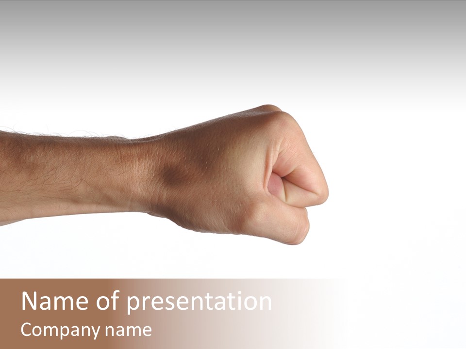 Fight Arm Right PowerPoint Template