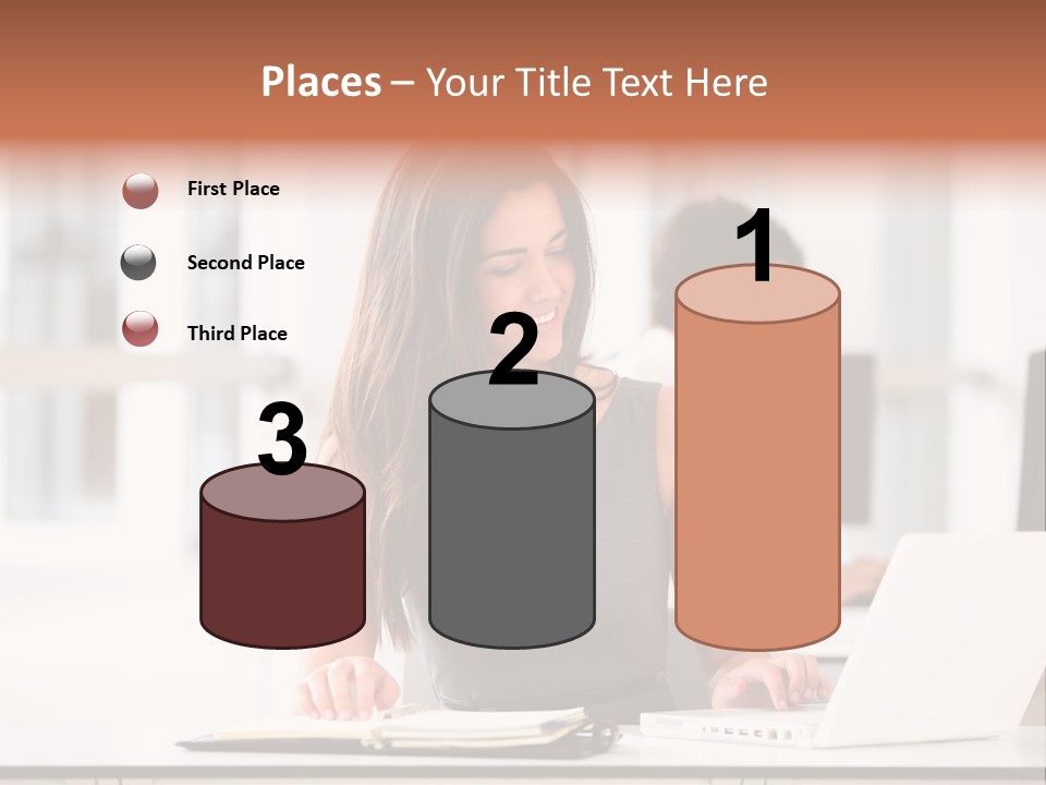 Cheerful Sitting Caucasian PowerPoint Template