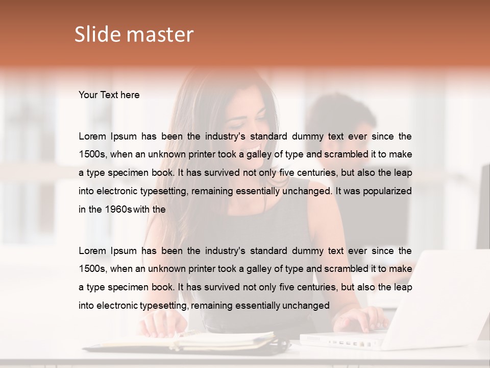 Cheerful Sitting Caucasian PowerPoint Template