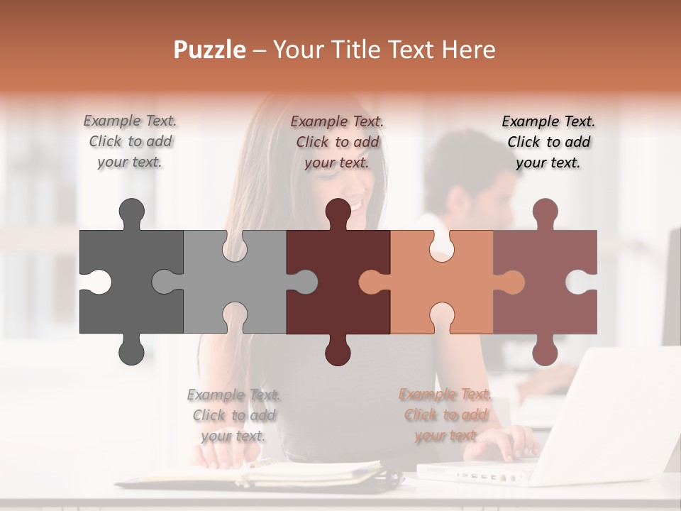 Cheerful Sitting Caucasian PowerPoint Template