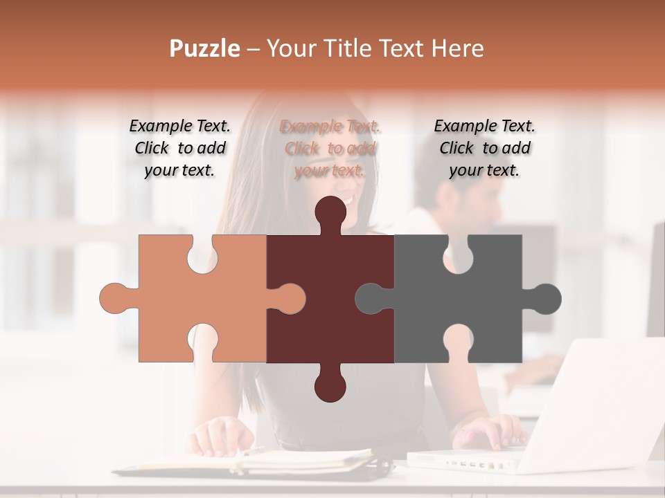 Cheerful Sitting Caucasian PowerPoint Template