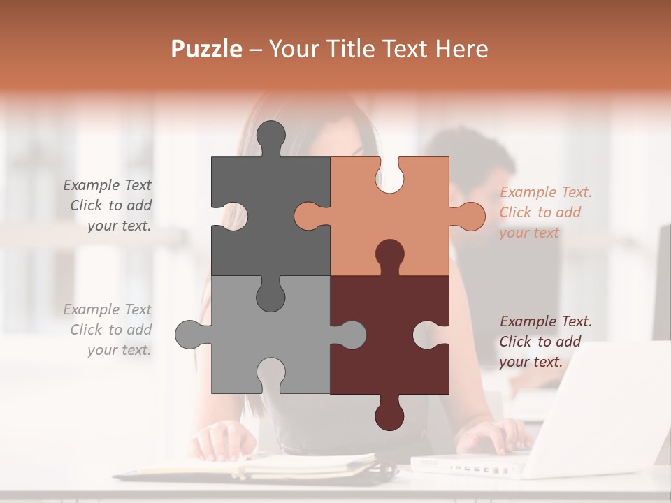 Cheerful Sitting Caucasian PowerPoint Template