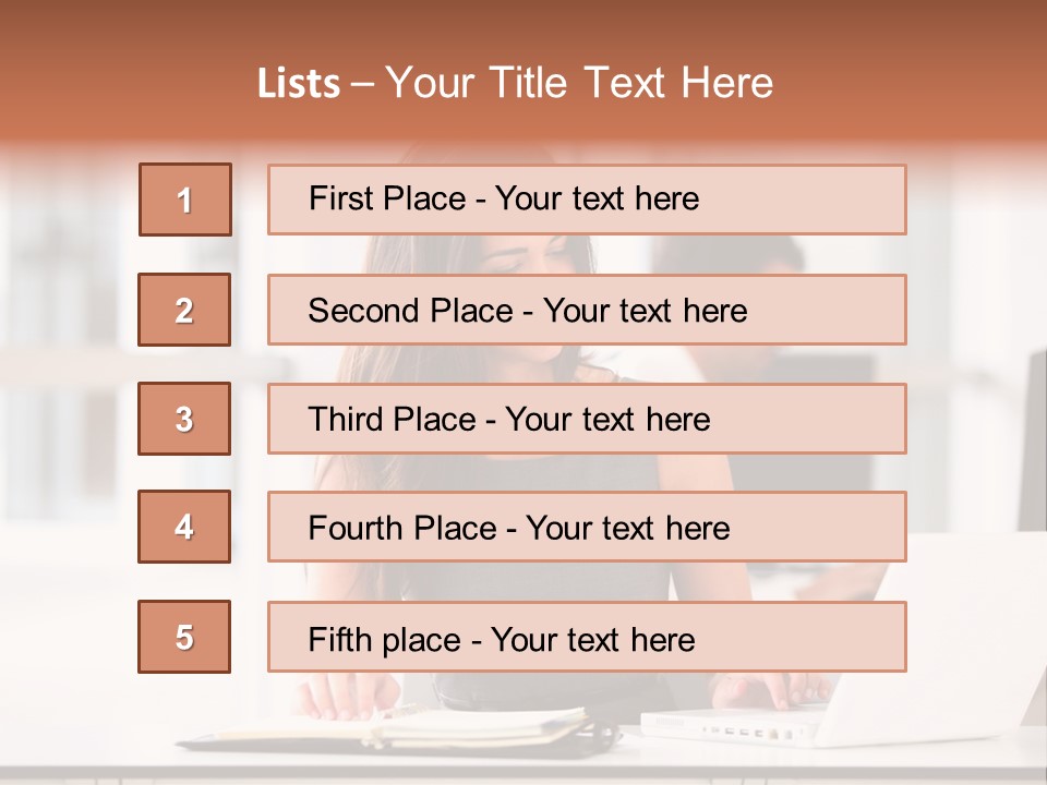 Cheerful Sitting Caucasian PowerPoint Template