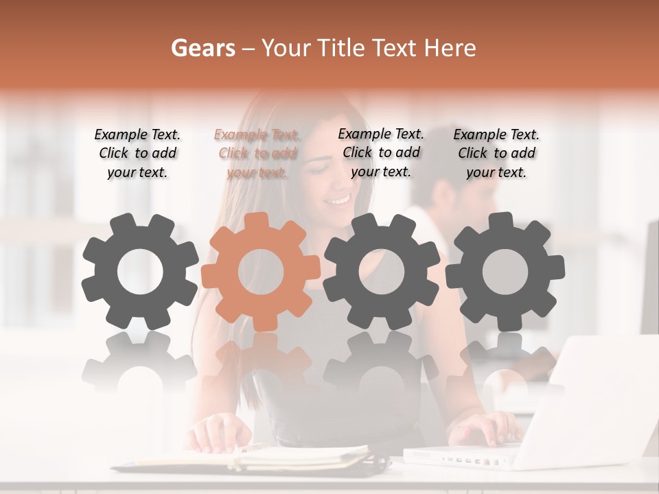 Cheerful Sitting Caucasian PowerPoint Template