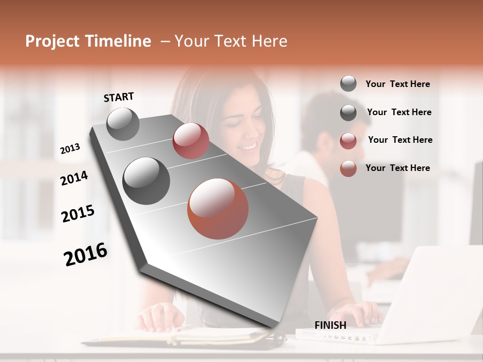 Cheerful Sitting Caucasian PowerPoint Template