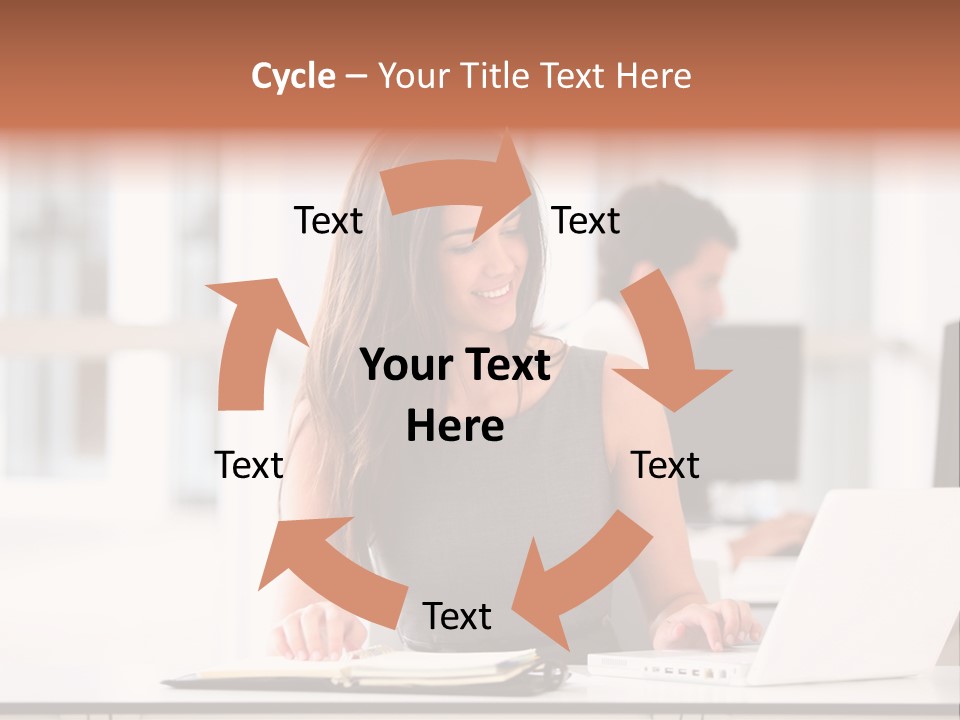 Cheerful Sitting Caucasian PowerPoint Template