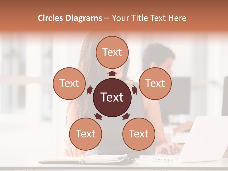 Cheerful Sitting Caucasian PowerPoint Template