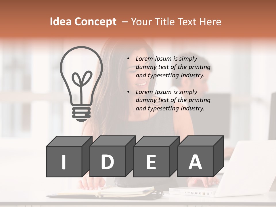 Cheerful Sitting Caucasian PowerPoint Template