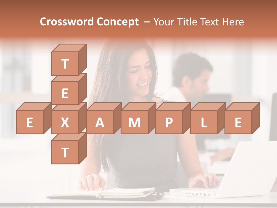 Cheerful Sitting Caucasian PowerPoint Template