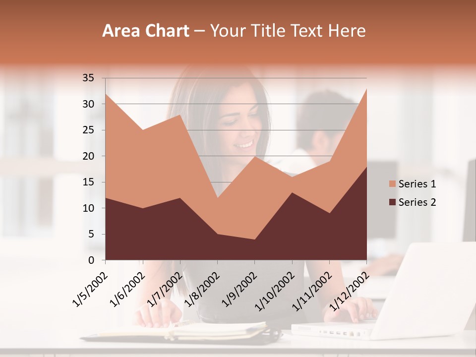 Cheerful Sitting Caucasian PowerPoint Template