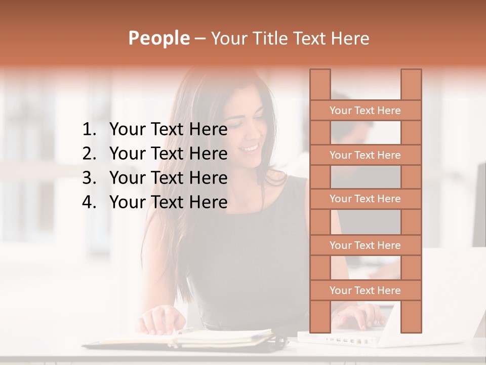 Cheerful Sitting Caucasian PowerPoint Template