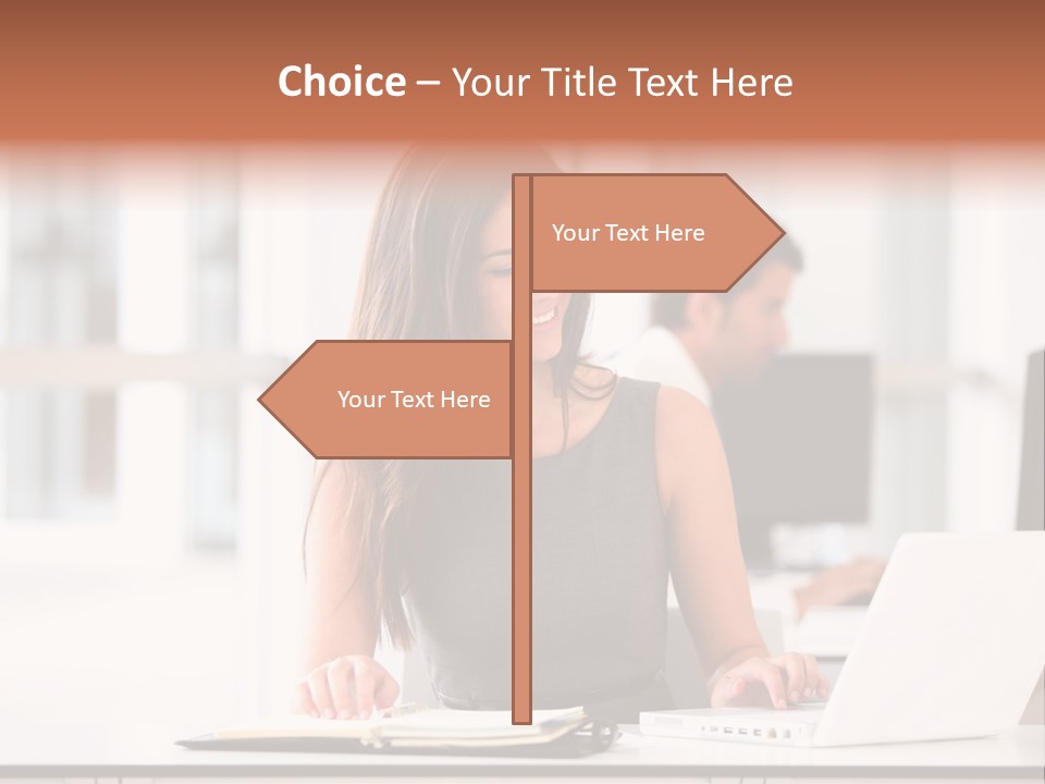 Cheerful Sitting Caucasian PowerPoint Template