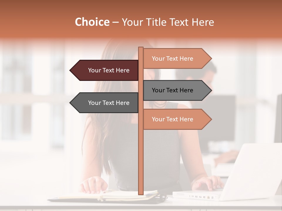 Cheerful Sitting Caucasian PowerPoint Template