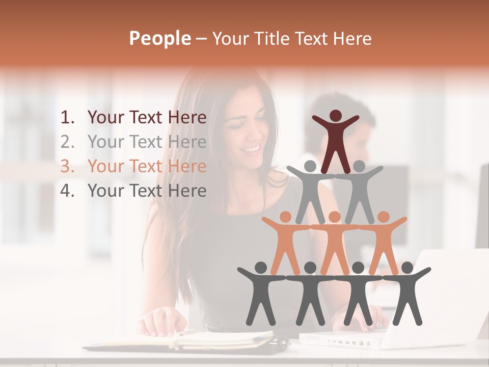 Cheerful Sitting Caucasian PowerPoint Template