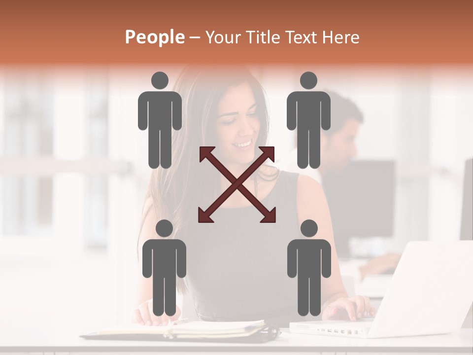 Cheerful Sitting Caucasian PowerPoint Template