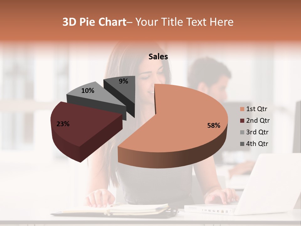 Cheerful Sitting Caucasian PowerPoint Template
