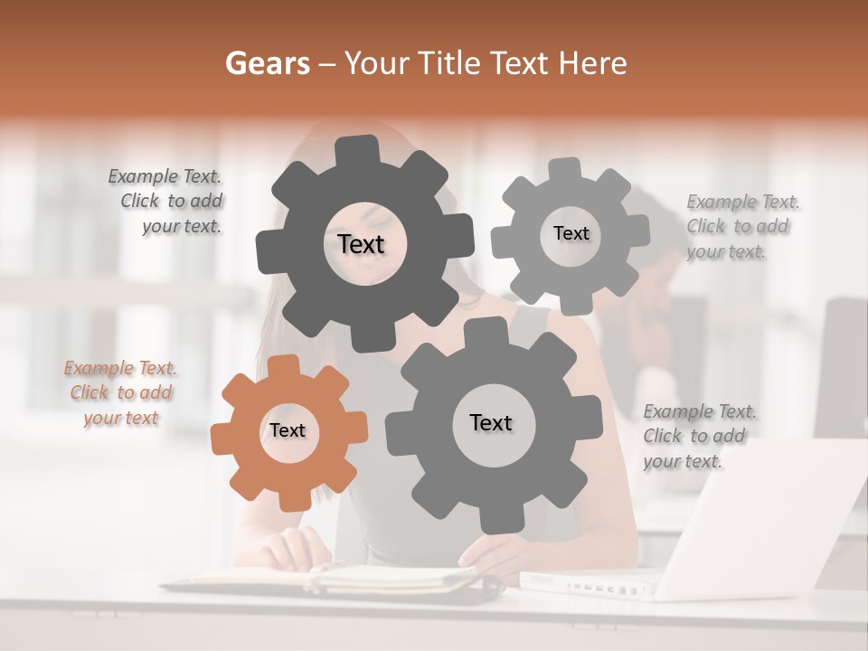 Indoors Businesswoman Professional PowerPoint Template