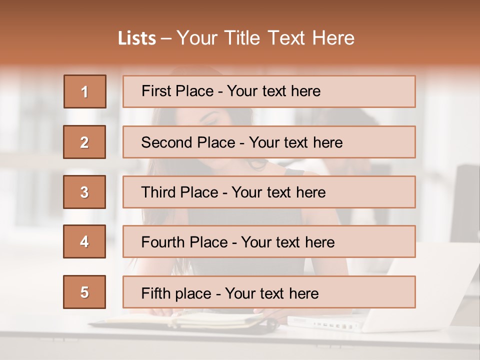 Indoors Businesswoman Professional PowerPoint Template