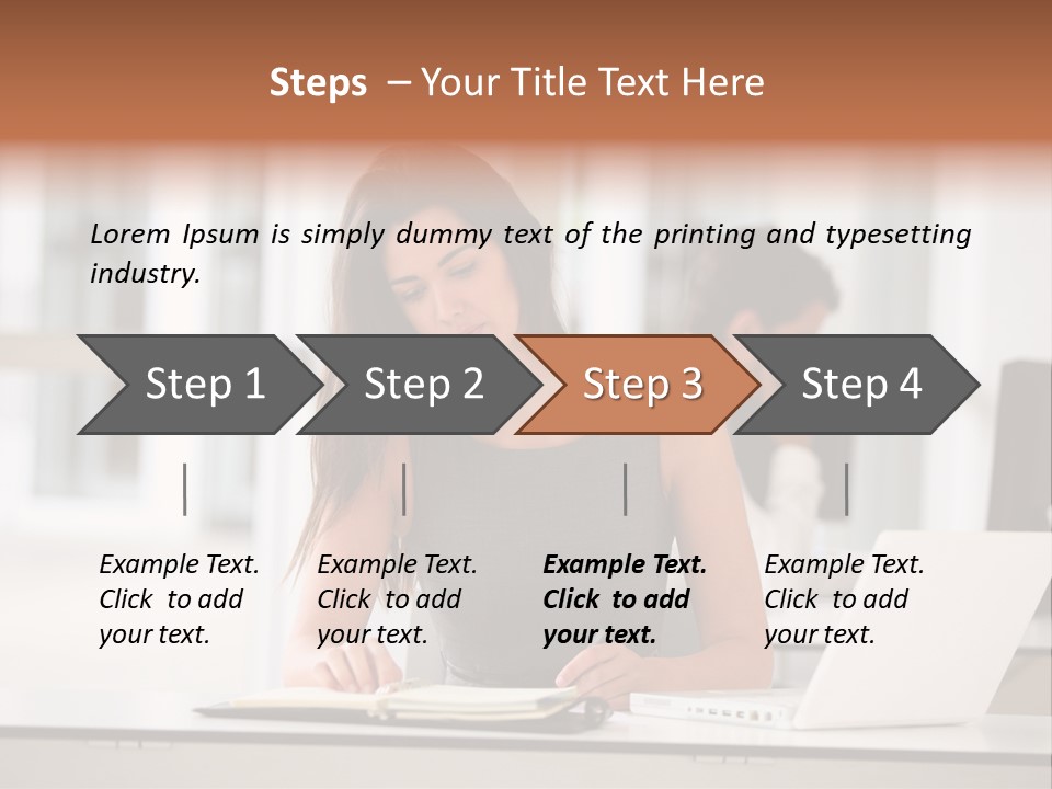 Indoors Businesswoman Professional PowerPoint Template