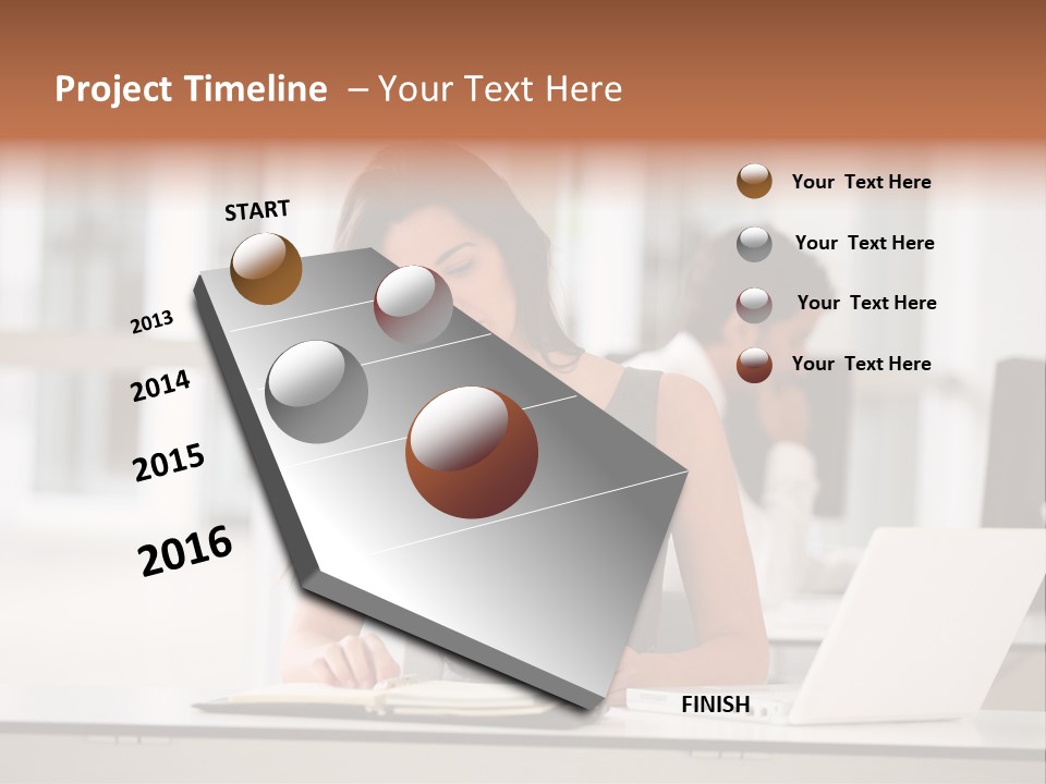 Indoors Businesswoman Professional PowerPoint Template