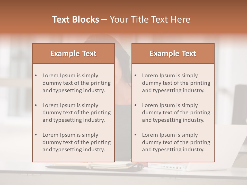 Indoors Businesswoman Professional PowerPoint Template