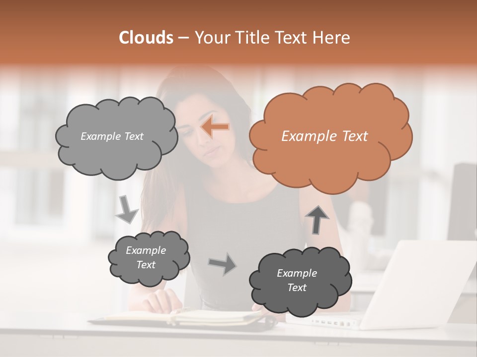Indoors Businesswoman Professional PowerPoint Template