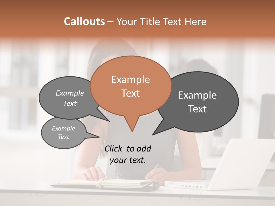 Indoors Businesswoman Professional PowerPoint Template