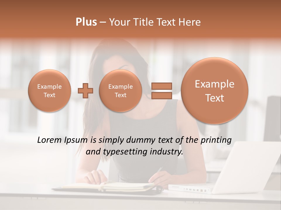 Indoors Businesswoman Professional PowerPoint Template