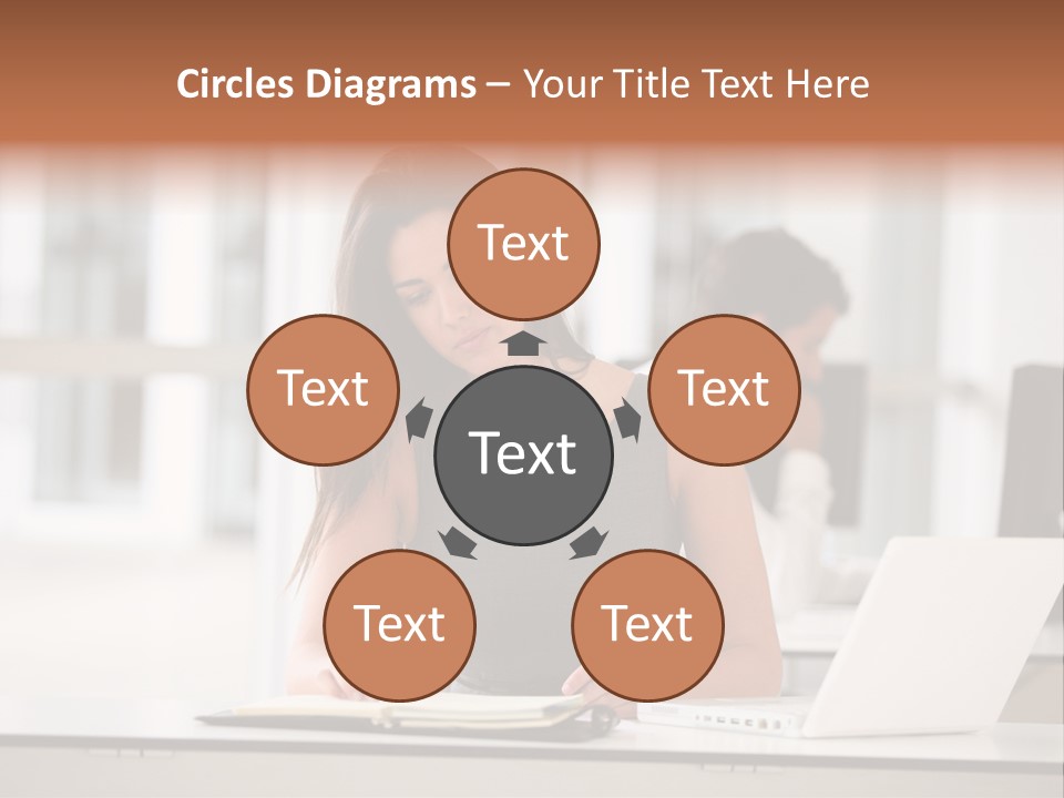 Indoors Businesswoman Professional PowerPoint Template