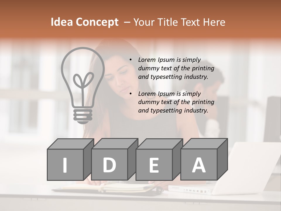 Indoors Businesswoman Professional PowerPoint Template