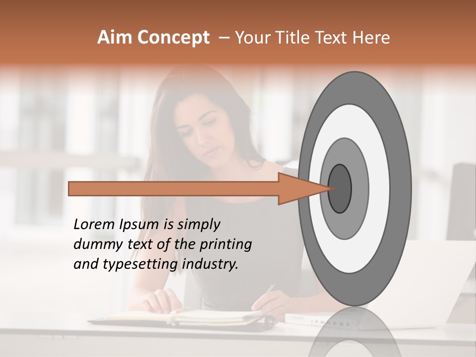 Indoors Businesswoman Professional PowerPoint Template