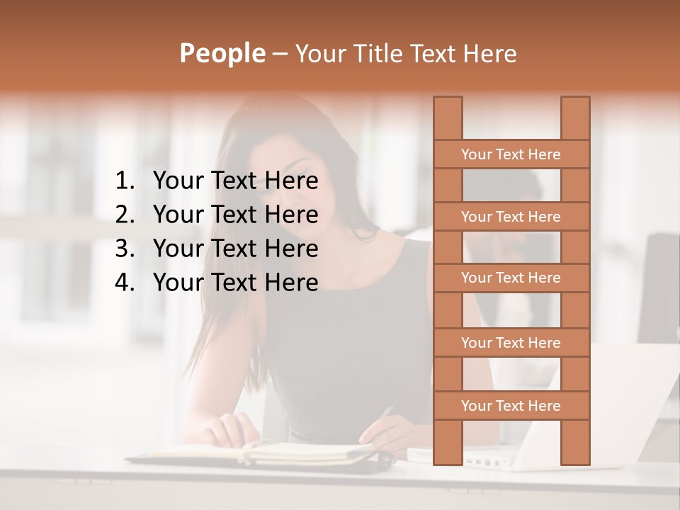 Indoors Businesswoman Professional PowerPoint Template