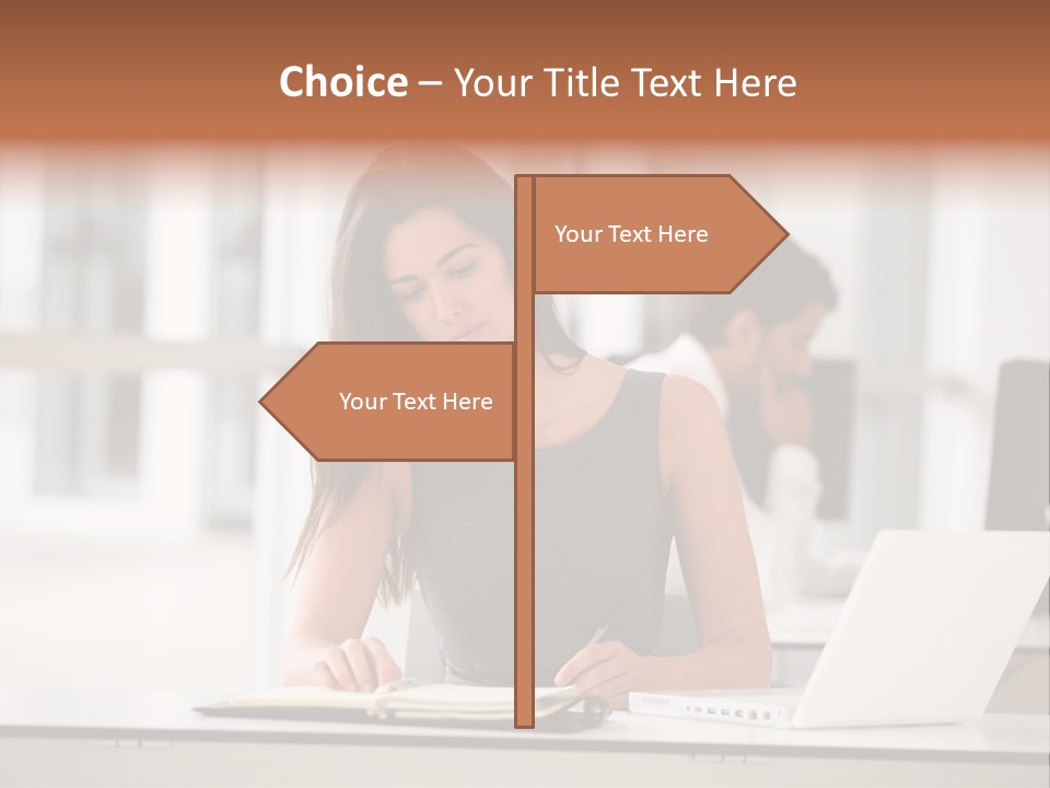 Indoors Businesswoman Professional PowerPoint Template
