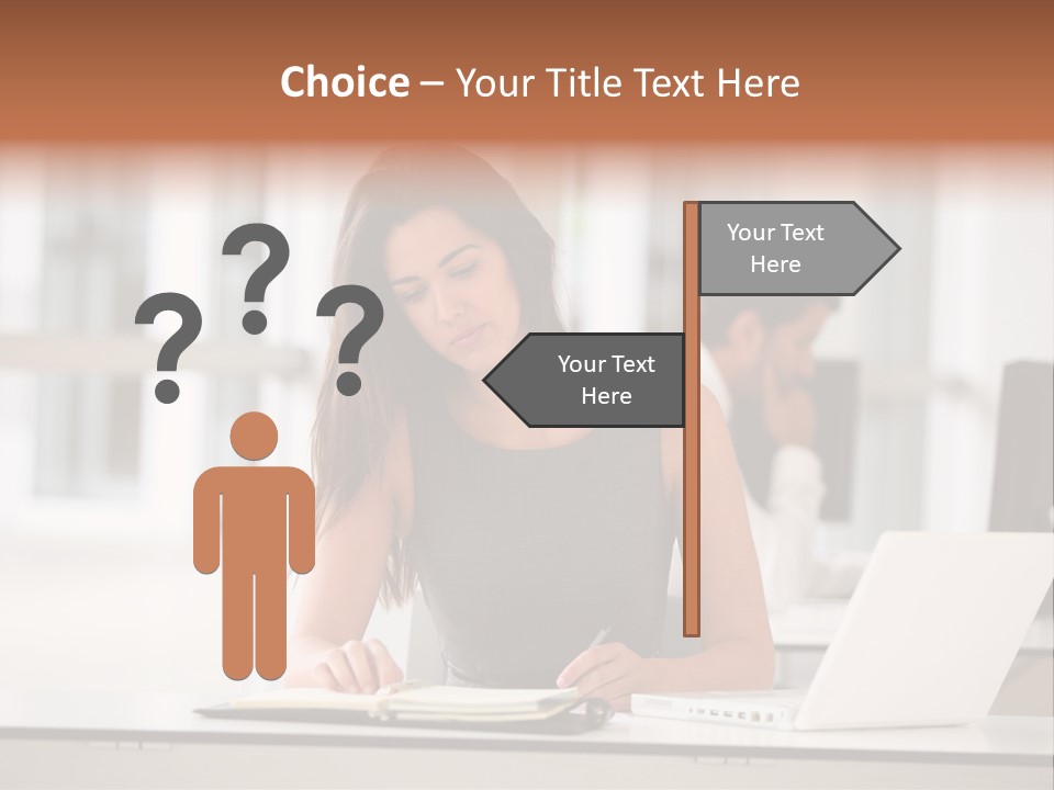 Indoors Businesswoman Professional PowerPoint Template