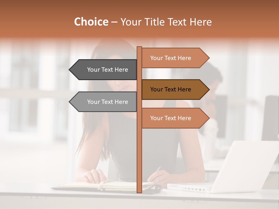 Indoors Businesswoman Professional PowerPoint Template