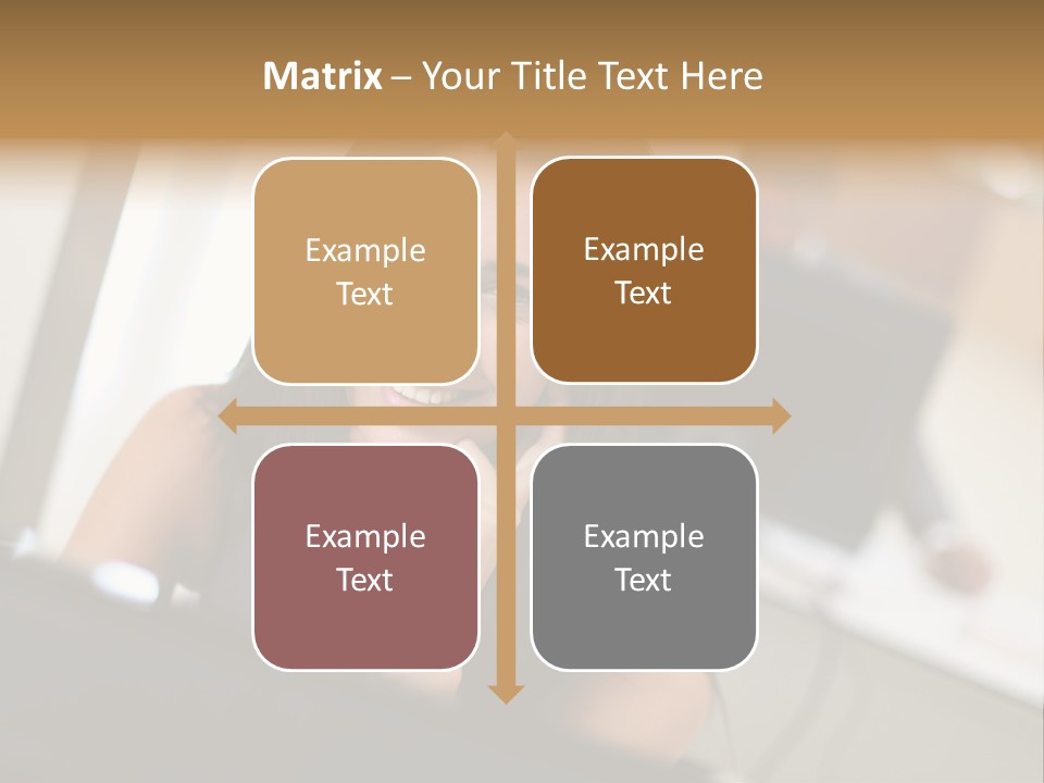 Worker Young Woman Success PowerPoint Template