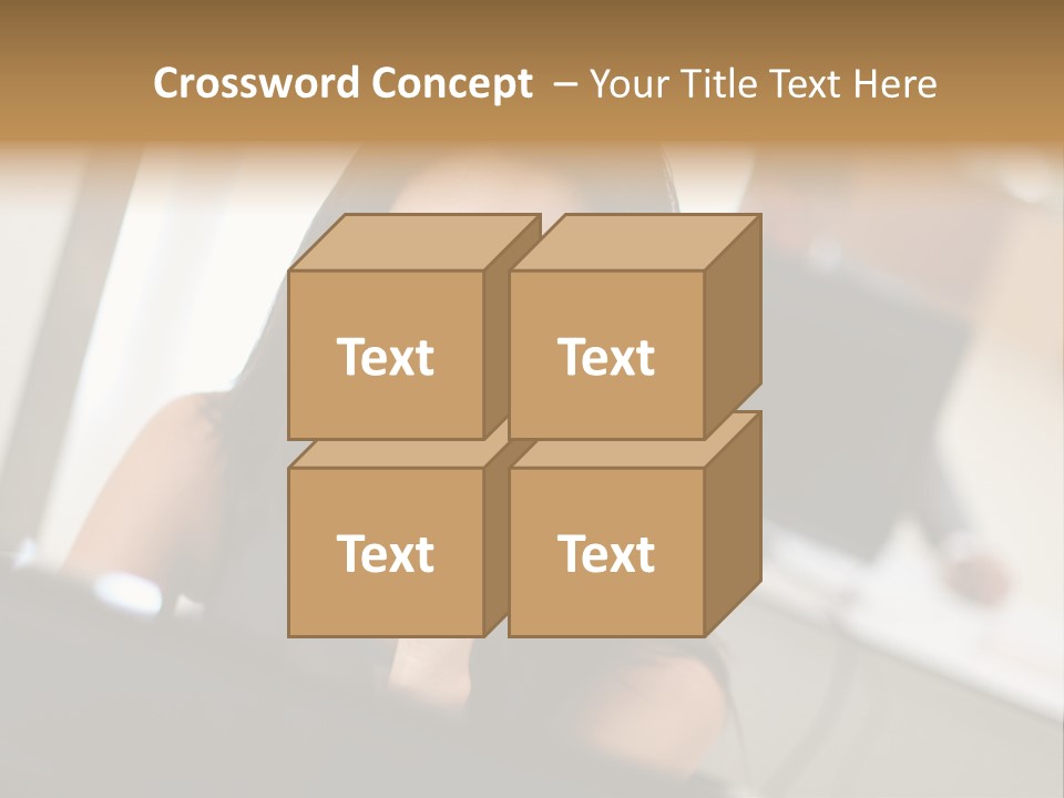 Worker Young Woman Success PowerPoint Template