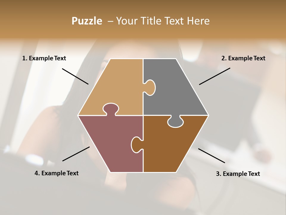 Worker Young Woman Success PowerPoint Template